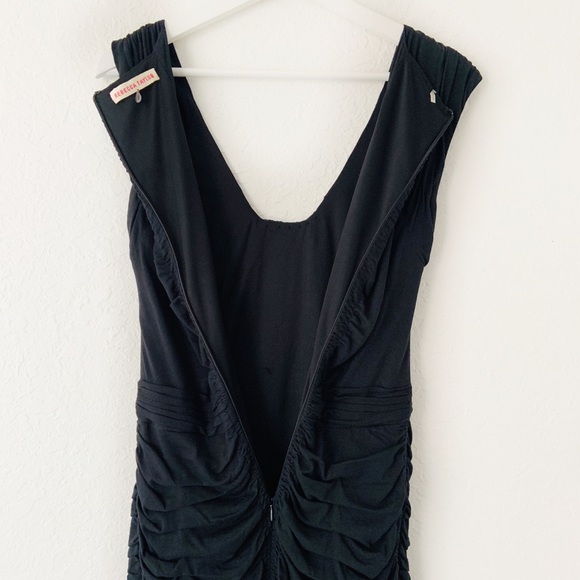 Rebecca Taylor Little Black Dress Midi Ruched Small - Picture 9 of 9